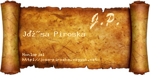 Jósa Piroska névjegykártya